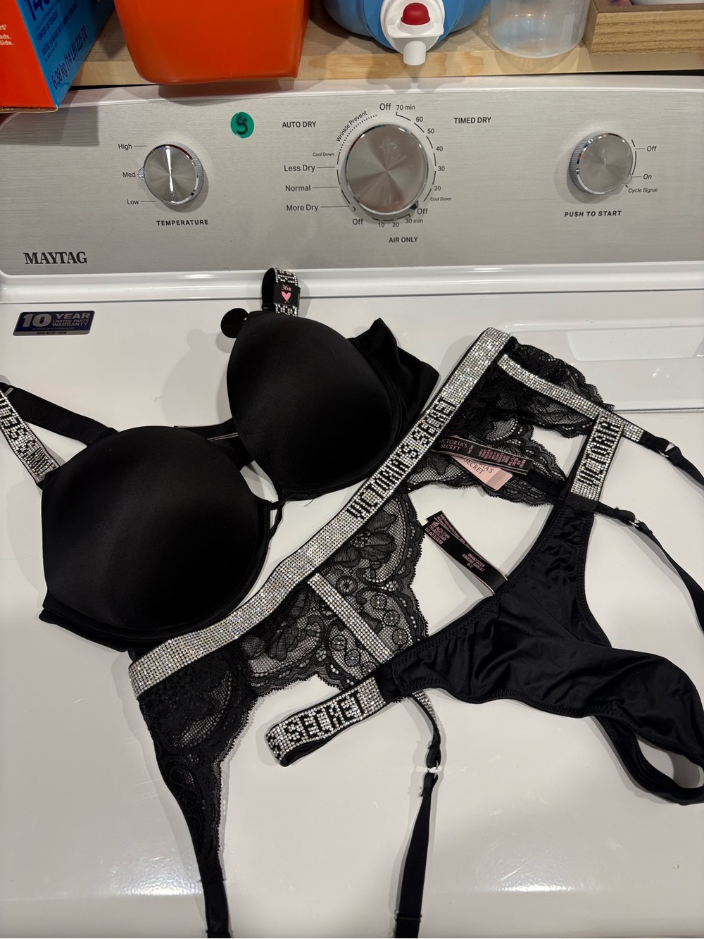 NWT Victoria’s Secret Black Sparkle Lingerie Set Very Sexy Collection